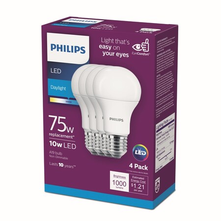 Philips 75W Led A19 5000K 4Pk 542968